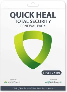  Renewal Quick Heal Total Security 5PC 3Y - My Health Plan