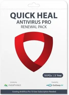  Renewal Quick Heal Antivirus Pro 10pc, 3year - My Health Plan