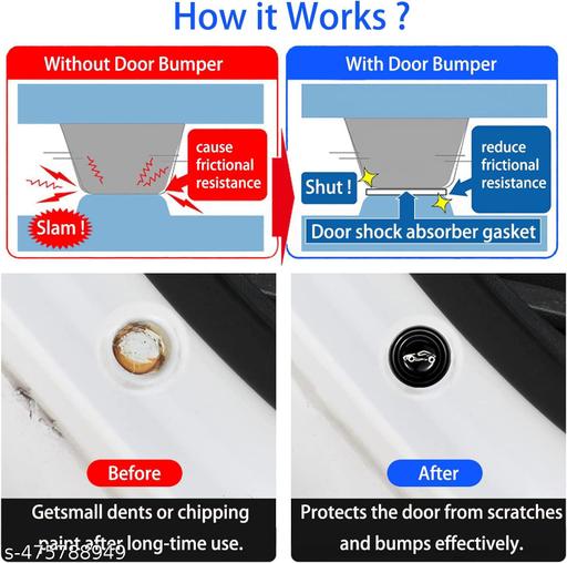 MULZI Car Door Shock Absorber Rubber Protector Pads, Guard Accessories, Gadgets for Vehicle Door Protection Compatible For HONDA, HYUNDAI, Kia, MG, MAHINDRA, NISSAN, RENAULT, SKODA, SUZUKI, TATA, TOYOTA, VOLKSWAGEN - My Health Plan