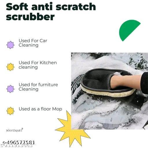 MultI Car Cleaning Glove | Cleaning Supplies dust Cleaner | Car wash Microfiber Cleaner Gloves | Car & Bike Cleaning Glove Hand Duster Accessories (1 Pcs) - My Health Plan