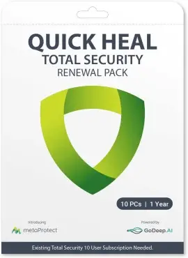 Renewal Quick Heal Total Security 10PC 1Y - My Health Plan