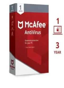 Mcafee AntiVirus 1 PC 3 YEAR - My Health Plan
